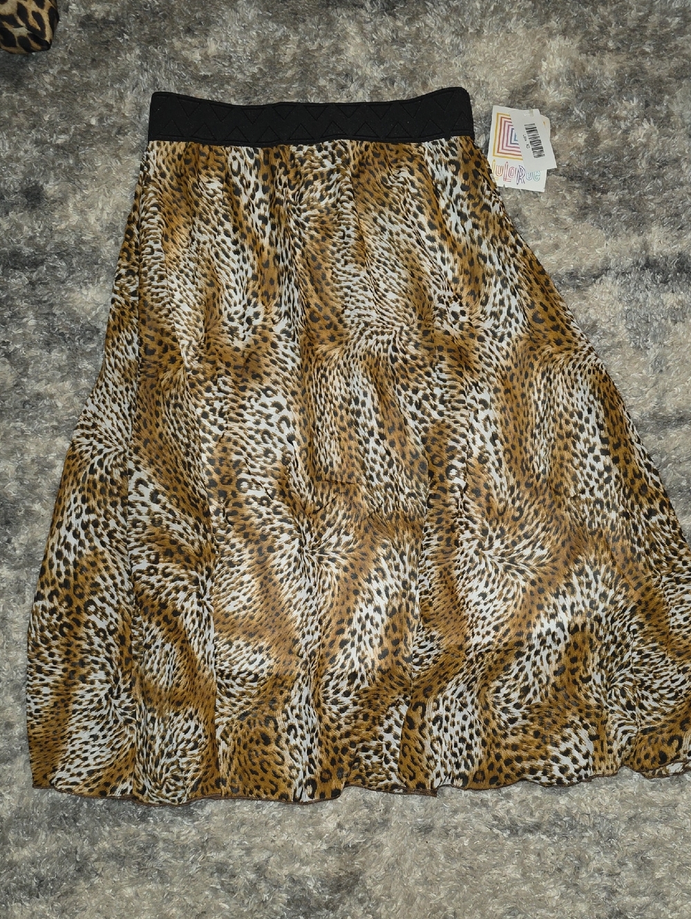 LuLaRoe Brown and Black Leopard Print Circle Skirt